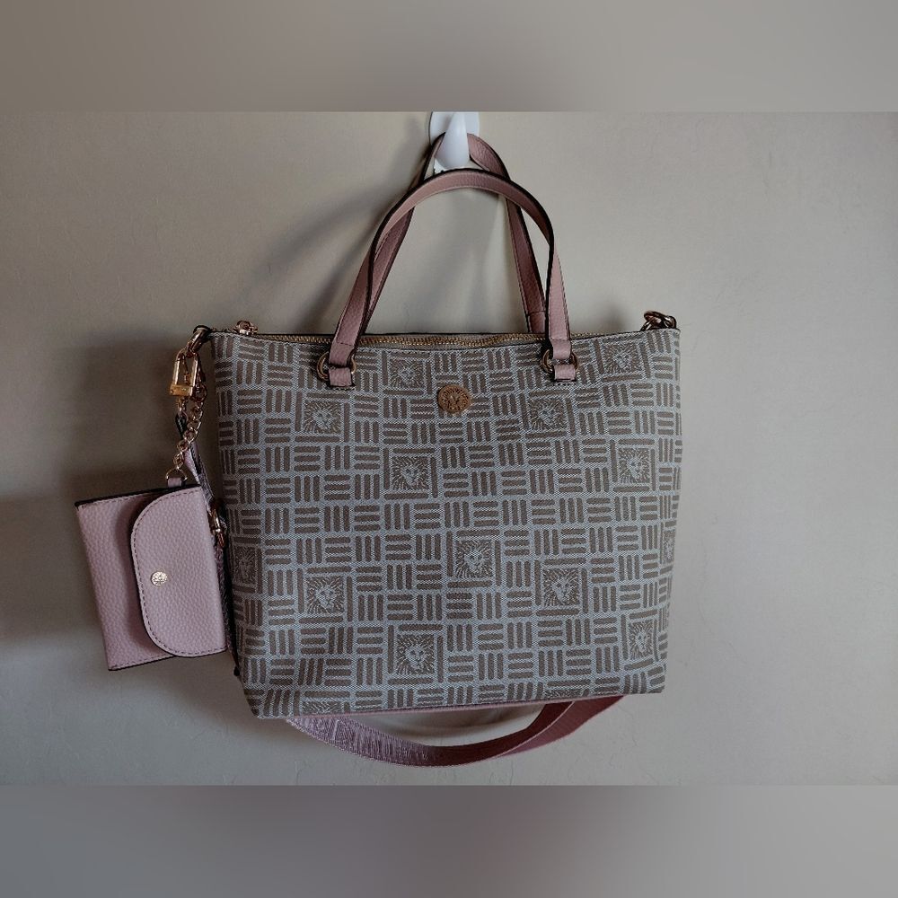 Anne Klein Varsity Tote Bag Light Pink